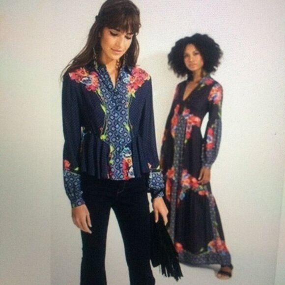 Farm Rio Floral Polka Dot Blouse - Picture 6 of 10